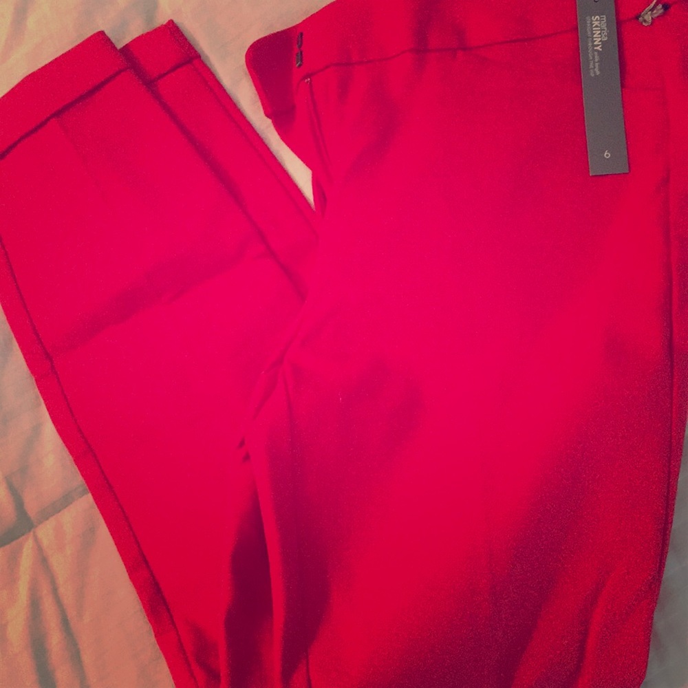 Red loft pixie skinny dress pants